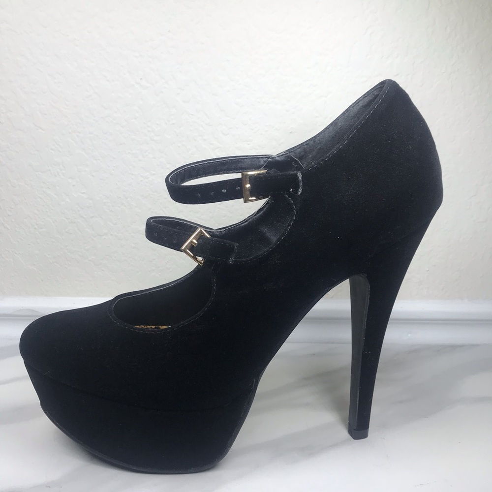 Black Suede Stilettos